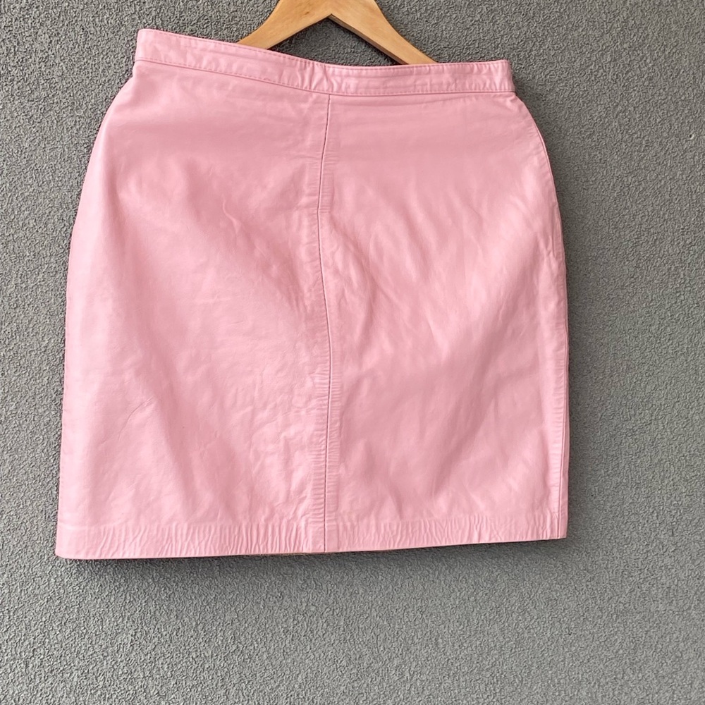 Marquise Leather Blush Pink Mini Skirt Made in Canada